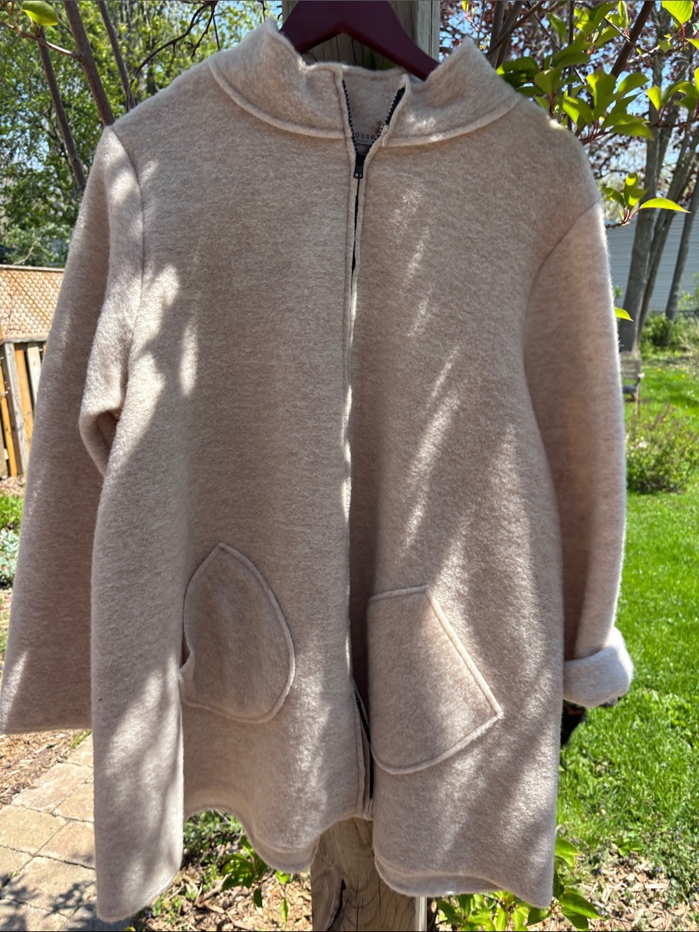cut loose Beige Hooded Zip Jacket